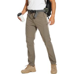 Arunlluta Hiking Pants for Men, Hiking Travel Pants Water-Resistant Mens Work Pants Stretch Quick Dry Lightweight (32W x 30L, Khaki Greybelt Included)
