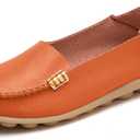VenusCelia Women's Natural Comfort Walking Flat Loafer (5, Orange)