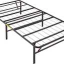 Amazon Basics Foldable Metal Platform Bed Frame with Tool-Free Setup, 14 Inches High, Storage Space, Sturdy Steel Frame, No Box Spring Needed, Twin XL, Black