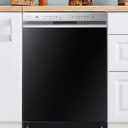 Black Dishwasher Color Magnet Dishwasher Door Cover for Front, Pure Color Refrigerator Magnetic Skin Decorative Cover, Black Skin Dishwasher Cover Panel Decal (23" x 26" Magnetic)