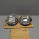 Elevated Dog Bowls, Bamboo Raised Dog Bowl for Large Dogs & Medium Dogs, with 2 Stainless Steel Bowls (10'' Tall48 oz Bowl) (Natural)