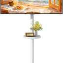 Height Adjustable Rolling TV Stand for 13-43 Inch TV up to 33 Pounds, Portrait to Landscape, Mobile TV Cart with Adjustable Storage Box and Shelf Max VESA 200x200mm