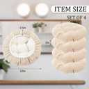 Bar Stool Covers Set of 4, Stool Covers Round with Elastic Band Pad, Soft Stool Seat Covers, Nonslip and Washable, 12 Inch, Beige