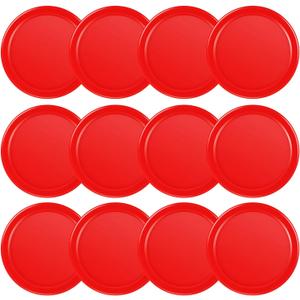 Coopay 3 1/4 Inches Air Hockey Pucks 12 Pack Full Size Heavy Replacement Pucks for Game Tables Equipment Accessories (Red)