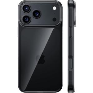 TORRAS Crystal Clear for iPhone 16 Pro Max Case, [Anti-Yellowing][Military-Grade Protection], Slim Translucent Anti-Scratch Back, Soft Bumper, Non-Slip Protective Phone Cover, Translucent Black 6.9"