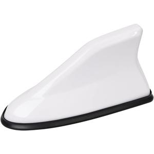 Car Shark Fin Antenna Cover, Roof Aerial Base AM/FM Radio Signal for Car SUV Truck, Vehicle Shark Fin Shape Cover with Adhesive Tape, Car Accessories Antenna Replacement Fits Most Cars (White)