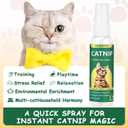Organic Catnip & Silvervine Spray for Cats - 100% Natural Double Plant Power to Boost Play, Calm Stress & Renew Toys, Scratchers for Indoor Kittens (2 Fl Oz)