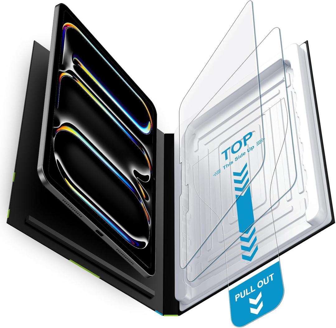 Mothca 2 Pack Matte Glass Screen Protector for iPad Pro 11-inch M5 2025 / M4 2024 with Quick Installation Tray, Anti-Glare & Anti-Fingerprint Tempered Glass, Smooth as Silk, Apple Pencil Support