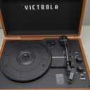 Victrola Journey Bluetooth Portable Suitcase Record Player  with Built-in Speakers, 3 Speed Vinyl Record Player, RCA Out, Headphone Jack (Cognac)