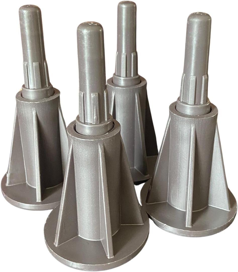 2 x 4PCS Steel Stem Plastic Bed Frame Feet That Replace Your Wheels. Raise Bed 2.25". Keep Bed Stationary Without Damaging Floor