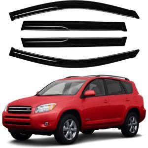 Canvcle Window Visors Rain Guards for 2023-2025 2026 Chevrolet/Chevy Colorado/GMC Canyon Crew Cab Accessories, Outside-Mount Tape-On Side Window Wind Deflectors Vent Visors Shades Rainproof 4PCS