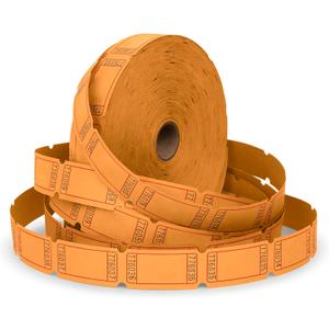 Raffle Tickets - Blank Single Roll - Roll of 2000 Blank Raffle Tickets (Orange)