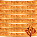 10 Pack 10 Feet Foil Fringe Garland Metallic Tinsel Streamers Banner Wall Hanging Curtain Backdrop for Parade Floats, Bachelorette, Wedding, Birthday, Halloween, Christmas Party Decorations(Orange)