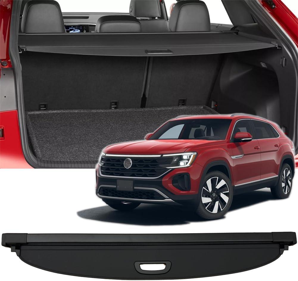 Custom Ends Compatible with VW Atlas Cross Sport 2026-2020 Retractable Privacy Shade Tonneau Cargo Cover Security Shield Luggage Privacy Screen Anti-Theft & Sun Protection