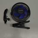 Gaiatop Portable Clip on Fan Battery Operated, Small Powerful 3 Speed Quiet 360 Rotate, USB Rechargeable Mini Personal Cooling Fan for Desk Table Home Office Stroller Camping Women Gifts Black Blue