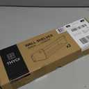 THYOI Set of 2 Acacia Wood Floating Wall Shelves, 40x10cm Wall Mounted Storage Shelf, Hanging Organizer Shelf for Kitchen, Bathroom, Living Room.(Natural Color, White Metal Guardrail)