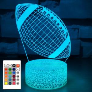 i-CHONY Football Gift Night Light for Kids Boys Girls Teens,Dimmable Led 3D Illusion Lamp,Birthday Holiday Christmas Gift,Football Sport Fan Children's Room Decorations
