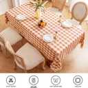 Checkered Fall Tablecloth Rectangle Cotton Linen Gingham Table Cloth with Tassel Washable Wrinkle Free Heavy Duty Buffalo Plaid Table Cover for Dining/Party/Picnic (Orange, 55" x 70" (Rectangular))