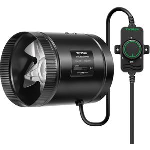 VIVOSUN Inline Booster Duct Fan 6 275 CFM with Speed Controller, HVAC Exhaust Ventilation Fan with Low Noise for Basements, Bathrooms, Kitchens, Attics, Grow Tents