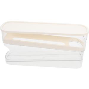 Angoily Rolling Egg Holder for Refrigerator Double Egg Dispenser Lid Automatic Sliding Design for Easy Access for Fridge Storage