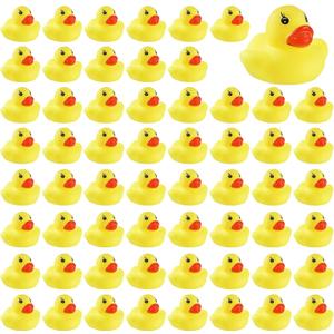 GliSun 60 PCS Rubber Ducks Bath Toys Mini Ducks Float and Fun Squeak for Kids Bath Toy Shower Decorations Birthday Party Carnival Game Gift
