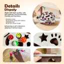 Interactive Felt Cat Maze Box with Cartoon Mouse-Shaped Post Puzzle ExerciseHide Seek Moving Toy for Cats, Mental Enrichment Self-Play Toy Encourages Hunting Instincts with 4 Balls (Gray)