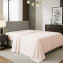 TEXAS LINEN CO. 100% Organic Cotton Percale Flat Sheet Queen Size - 1 PC Flat Sheet, Blush - Crisp, Cool and Strong Bed Linen, Top Sheets for Hot Sleepers, Luxury Breathable GOTS Certified Sheets