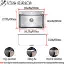 23.6 * 17.7in Drop In Kitchen Sink,Silver Gray Stainless Steel Single Bowl Sink,Topmount Workstation Sink With Pull Out Faucet,Soap Dispenser And Drain Basket