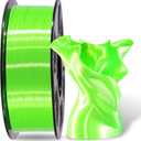 Silk Shiny Luster Bright Lime Green PLA 3D Printing Filament, 1KG 2.2Lbs 1.75mm 3D Print Material with High Diameter Accuracy, Neatly Wound Silk PLA Widely Support for FDM 3D Printers by MIKA3D