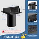 6 Inch Dryer Vent Cover Outside, Galvanized Steel Exterior Hooded Wall Vent Cover with Removable Screen & Cushioned Backdraft Flap, Exhaust Vent for House Through-Wall Dryer Vent Kit (Black- 6 Inch)