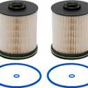 TP1015 Fuel Filter for 6.6L Duramax Diesel Compatible with 2017-2025 Chevy Silverado/GMC Sierra 2500HD 3500HD, 2014-2019 Chevy Cruze | Replaces# 23304096, 13539108, 23456595, with Seals (2 Pack)