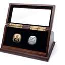 CHEZ MONETT Championship Ring Display Case Big Ring Storage Box (Espresso, 2 Slots)