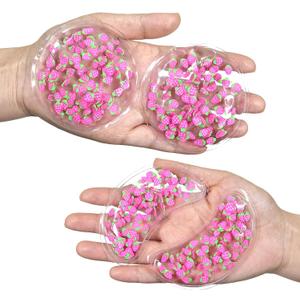 4PCS Gel Eye Ice Pack Set, Cold & Hot Compress, Reusable Cooling Gel Pads for Strain Relief, Relaxation, SPA and Sleep (4 Strawberries)