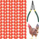 DoubleWood Pinless Peepers for Chickens, 81 Pcs Anti-Pecking Goggles with Pliers, Chicken Blinders and Plier Tool, Chicken Glasses Pheasant Poultry Blinders Spectacles