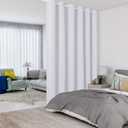 LORDTEX Greyish White Room Divider Curtains - Total Privacy Wall Room Divider Screens Sound Proof Wide Blackout Curtain for Living Room Bedroom Patio Sliding Door, 1 Panel, 4.3ft Wide x 8ft Tall