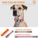 2 x Reflective Dog Collar, Personalized Dog Collars with QR Code Buckle, Soft Nylon Pet Collar Adjustable for Small Dogs, Camo Rose Red S