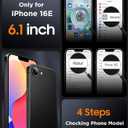 SPIDERCASE Designed for iPhone 16e Case, Magnetic Translucent Matte Case with 2PCS Tempered Glass Screen Protector Slim Phone Case for iPhone 16E 6.1'', Black