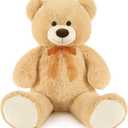 MorisMos Giant Teddy Bear Stuffed Animal 3ft,36'' Big Bear for Kid, Large Stuffed Bear for Baby Shower, Teddy Bear for Girlfriend Boyfriend Wife Mom Fiance Valentine's Birthday, Tan