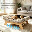 HEAVE SPROUT Small Size Elevated Dog Bed, Natural Finish Raised Dog Bed, Size: 24" x 18⅛" x 7⅞", S_Up to 40 lbs
