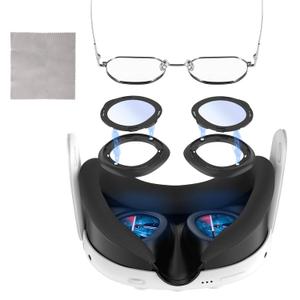 Blue Light Blocking Glasses for Meta Quest 3 with Anti Fog Wipe, Lens Protector Kit for Oculus Quest 3, VR Glasses Spacer Accessories Anti-Scratch Ring for Meta Quest 3 (Not for Oculus Quest 3S)
