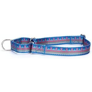 Serijoars Adjustable Martingale Dog Collar Heavy Duty Nylon Dog Collar for Medium Large Dogs Walking Training Boy and Girl Dogs (L, Navy1)