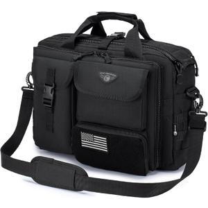 Stypos Tactical Messenger Bag Briefcase for Man Military Laptop Bag 14 Inch/15.6 Inch /17.3 Inch Messenger Shoulder Work Bag (Black)