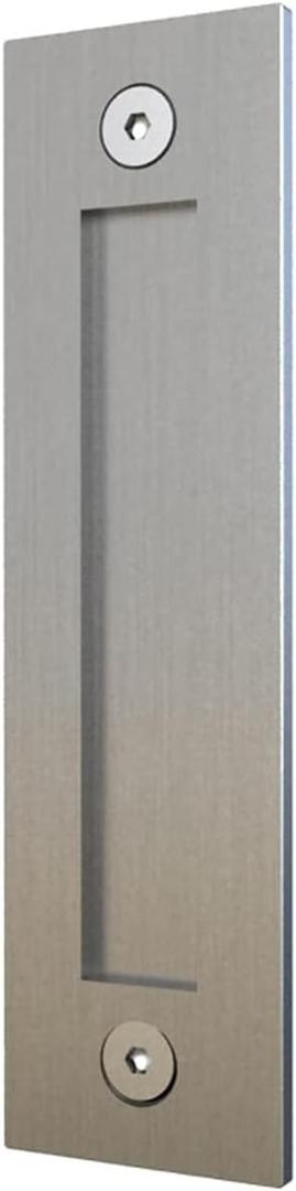 JUBEST 8'' Sliding Barn Door Handle Stainless Steel Modern Simple Finger Flush Pull Handle for Gates Garages Sliding Doors Cabinets Closet and Drawers (Silver)