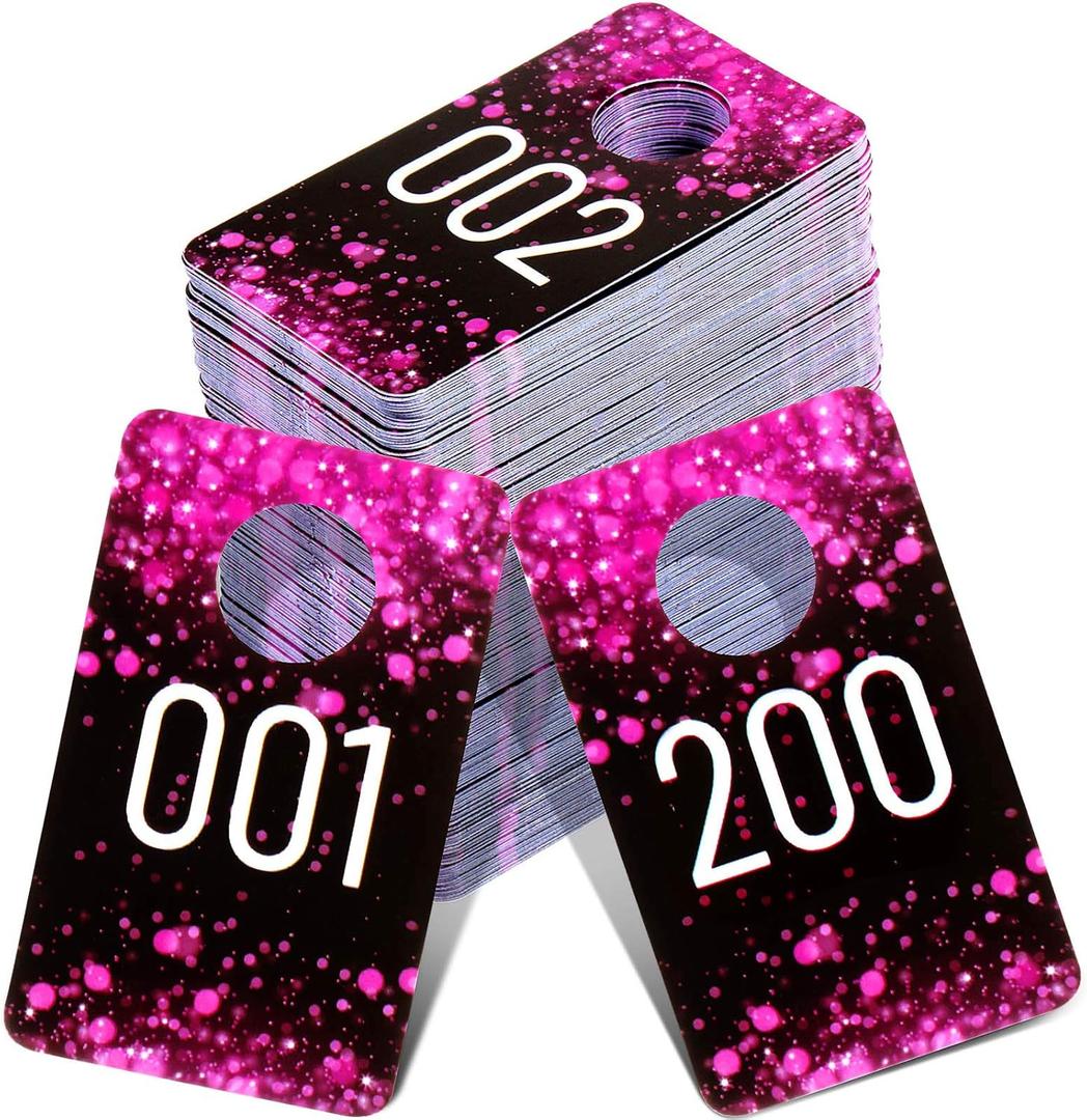 Jetec Live Plastic Number Tags, Consecutive Reusable Normal and Mirrored Image Number Tags for Live Coat Room Hanger Cards