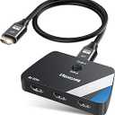 NEWCARE 3-in-1 HDMI Switcher with 8K@60Hz Output, HDMI 2.1 Splitter 4K@120Hz, HDMI Switcher with HDR10+ Support, Dolby 3D VRR ALLM HDCP2.3, Compatible with TVs, PS5/4, Xbox, Laptops, Projectors