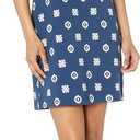  Essentials Women's Relaxed-Fit Heavyweight Cotton Slub Ruffle-Sleeve Dress (Previously Goodthreads), Indigo, Ikat, Large