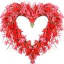LOKEISNA Spring Wreaths for Front Door Mother's Day Wreath Decor,Pink Forsythia Wreath, 19 Inch Heart Wreath for Front Door,Home Farmhouse Decor, Valentin's Day