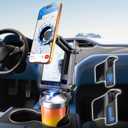 ELWEY Cup Holder Phone Holder for Magsafe, Car Phone Holder Magnetic, Upgraded 2 in 1 Cup Holder Phone Mount with Dual Adjustable Bases, Powerful N55 Magnet, 15" Height, for iPhone 17 Pro Max 16 15