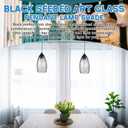 1 Set Oval Glass Lamp Shade 7.5" High x 4.7" Diameter Glass Pendant Lampshade Compatible with E26 Light Fixtures Lampshade Replacement for Kitchen Island Ceiling Pendant(Black Seeds)