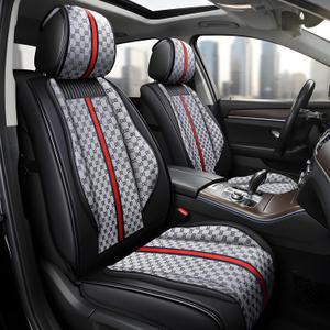 OASIS AUTO Car Seat Covers Full Set, Luxury Stylish Waterproof Faux Leather, Universal Fit for SUV, Sedan, Pick-up Truck, Automotive Interior Protectors (OS-007 Gray)